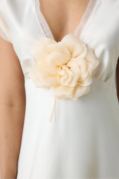 Penti Roses Saten Krem Gecelik - 4