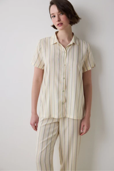 Penti Iris Striped Gömlek Pantolon Çok Renkli Pijama Takımı - 2