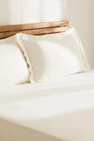 Kaşmir Home Basic %100 Pamuk Çift Kişilik Çarşaf Takımı Offwhite