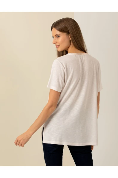 Pierre Cardin Ekru Regular Fit Tişört 50246197-vr019 - 5