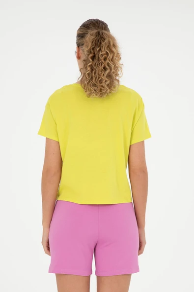 U.S. Polo Assn. Kadın Fıstık Yeşili Bisiklet Yaka Tişört 50286053-VR087 - 5