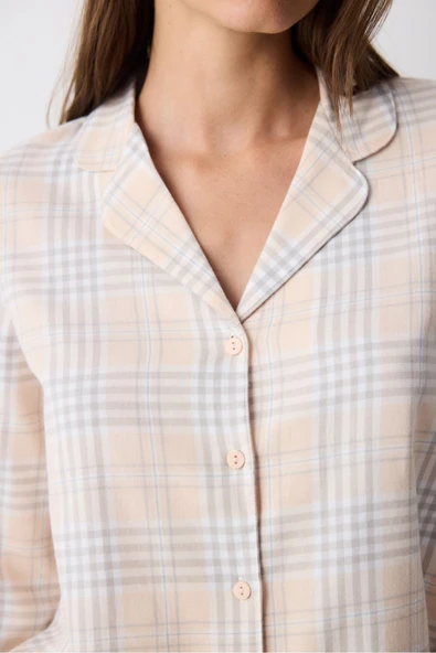 Penti Pamuklu Ellie Checked Gömlek Pantolon Pijama Takımı - 4