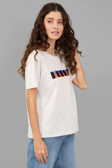 Pierre Cardin Bej Kadın T-Shirt G022SZ011.000.1347895 - 3