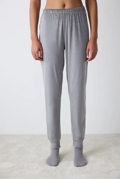 Penti Gri Fuzzy Solid Koyu Gri Pantolon Pijama Altı - 2