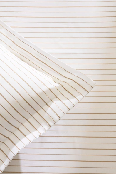 Kaşmir Home Moren %100 Pamuk Çift Kişilik Çarşaf Takımı Bej - 2