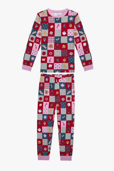 Penti Kız Çocuk Patchwork Çok Renkli Pijama Takımı