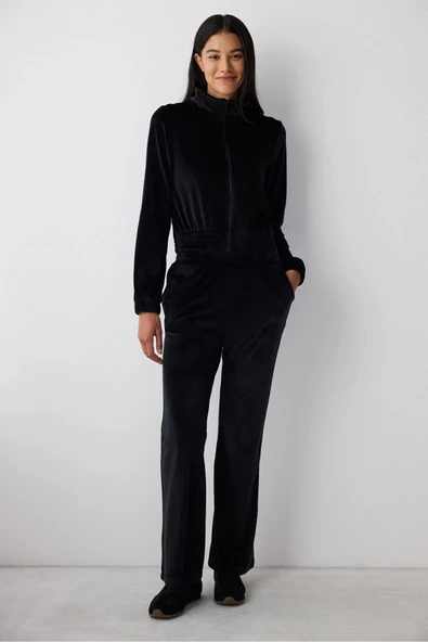 Penti Soft Velvet Elasticated Black Jacket - 2