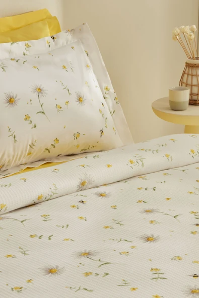 Karaca Home Emma %100 Pamuk Tek Kişilik Pike Takımı Sarı - 2