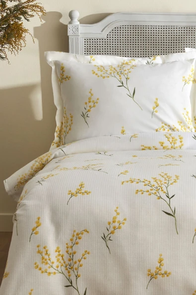 Karaca Home Loretta %100 Pamuk Tek Kişilik Pike Takımı Sarı - 3