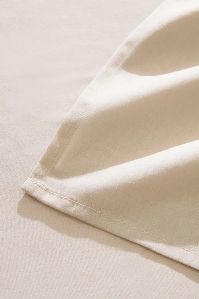 Kaşmir Home Basic %100 Pamuk Çift Kişilik Çarşaf Takımı Bej - 3