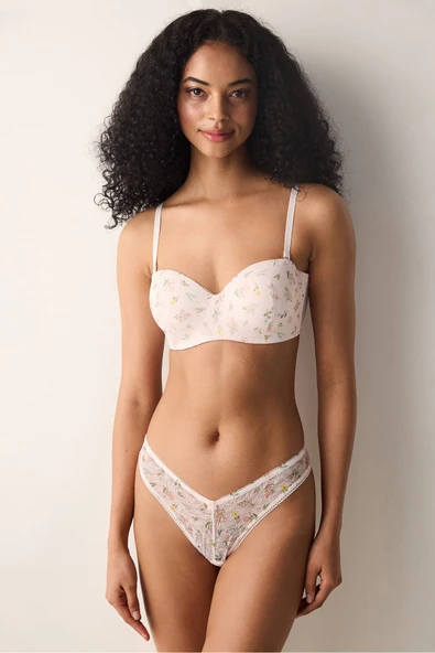 Penti Lotus Printed Lace Dantel Açık Pembe Sütyen - 2