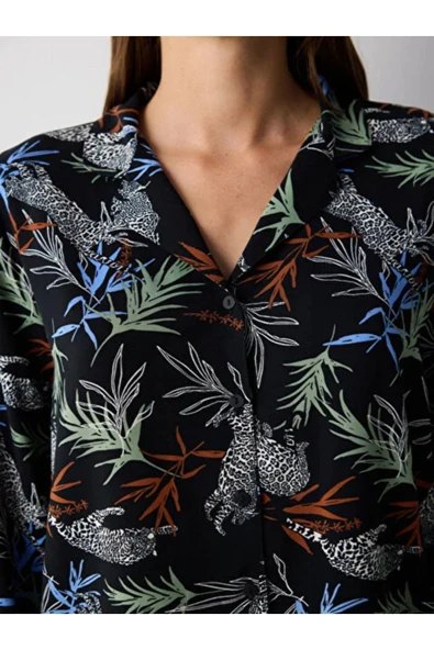 Penti Quinn Siyah Gömlek Pantolon Pijama Takımı - 3