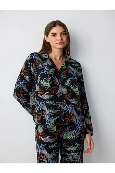 Penti Quinn Siyah Gömlek Pantolon Pijama Takımı - 2