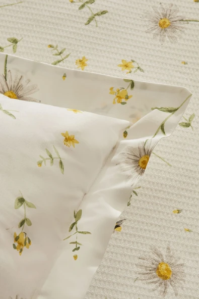 Karaca Home Emma %100 Pamuk Tek Kişilik Pike Takımı Sarı - 5