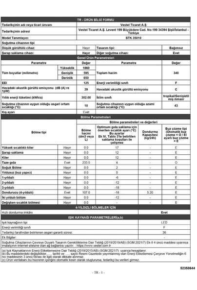 Regal STK 35010 Statik Kombi Buzdolabı - 4