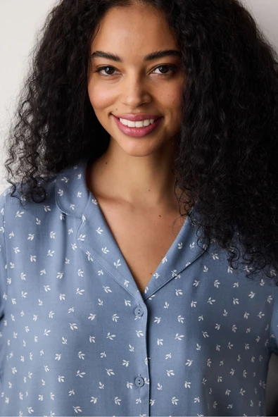 Penti Chloe Gömlek Pantolon Gri Pijama Takımı - 3