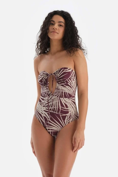 Dagi Bordo Ekru Straplez Mayo - 5