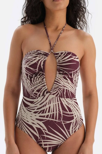 Dagi Bordo Ekru Straplez Mayo - 4