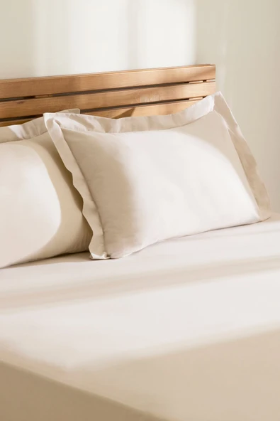 Kaşmir Home Basic %100 Pamuk Çift Kişilik Çarşaf Takımı Bej