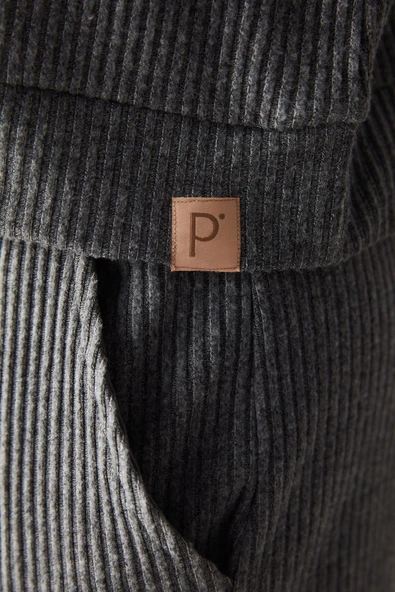Penti Antrasit Kapşonlu Fitilli Yumuşak Sweatshirt - 3