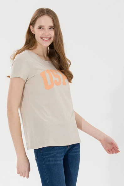 U.S. Polo Assn. Kadın Taş Bisiklet Yaka Tişört 50269557-vr049 - 4