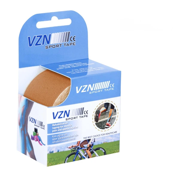 VZN Sport Tape Ten Renk Kinezyo Sporcu Bandı Ağrı Bandı 5 Metre X 5 Cm - 2