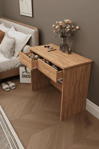 Mars İki Çekmeceli Tabureli Makyaj Masası - Resim 5