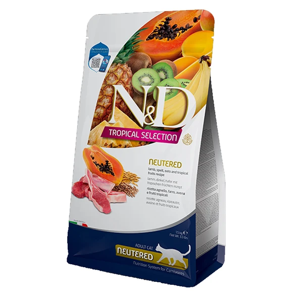 N&D Tropical Kuzulu Tropikal Meyveli Kısır Kedi Maması 1,5 Kg