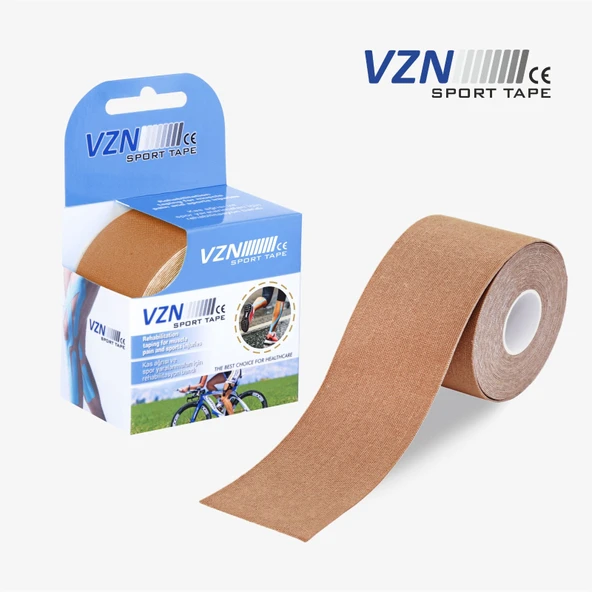 VZN Sport Tape Ten Renk Kinezyo Sporcu Bandı Ağrı Bandı 5 Metre X 5 Cm