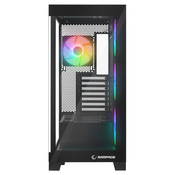 Rampage HYDRA V2 4*ARGB Fan+Hub Temperli Cam E-ATX Exclusive Siyah Oyuncu Kasası - 4