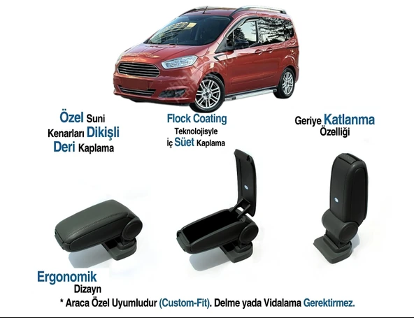 FORD COURIER ARACA ÖZEL KOL DAYAMA VİDASIZ KOLÇAK 2015 2016 2017 2018 2019 2020 2021 2022 2023 2024 ürün görseli 1