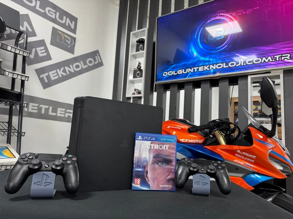 PlayStation 4 Slim 500GB Çift Kol + Detroit Oyun CD’si (İKİNCİ EL)