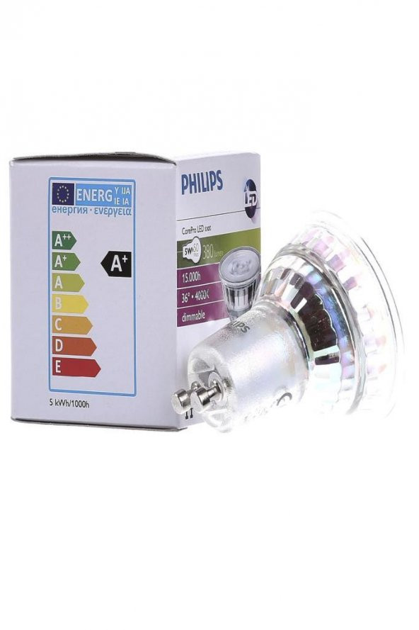 Philips 5W (50W) Işığı Kısılabilir Çanak Ampul Gün Işığı 4000K