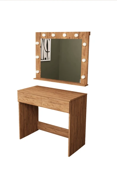 Sakura Işıklı Aynalı Çekmeceli Makyaj Masası - 9