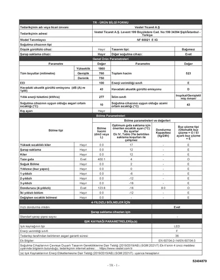 Regal NF 60021 E IG Çift Kapılı No Frost Buzdolabı - 4