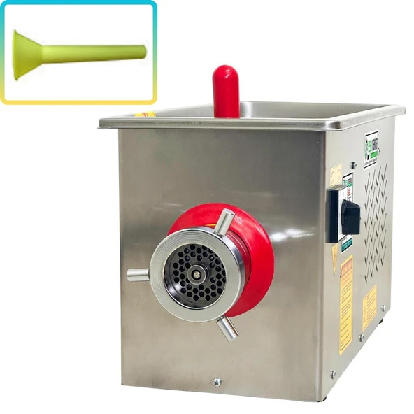 Yeşil YKM12 220v 0,55kW 12 No Et Kıyma Makinası Geri Çekmeli Sucuk Aparatlı 100kg/saat - 2