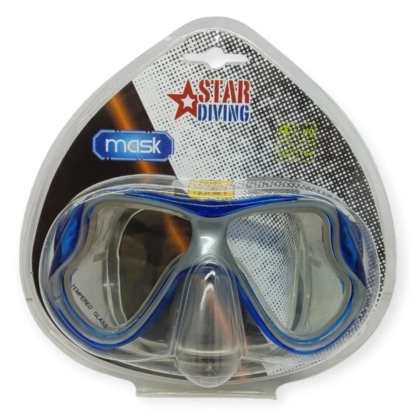 Star Diving Temper Camlı Dalış Maskesi Yetişkin - 51710-MAVİ - 4