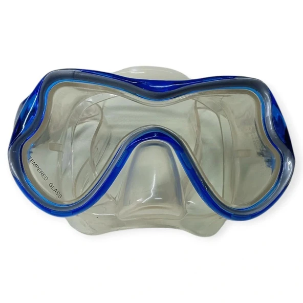 Star Diving Temper Camlı Dalış Maskesi Yetişkin - 51709-MAVİ - 2