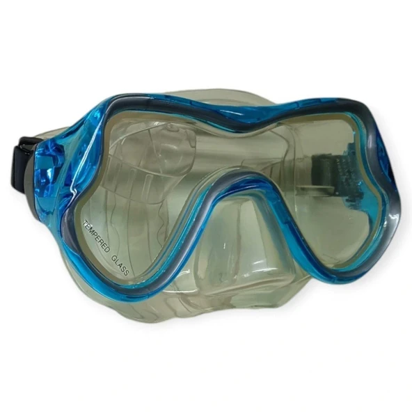Star Diving Temper Camlı Dalış Maskesi Yetişkin - 51709-TURKUAZ