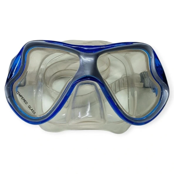 Star Diving Temper Camlı Dalış Maskesi Yetişkin - 51710-MAVİ - 2
