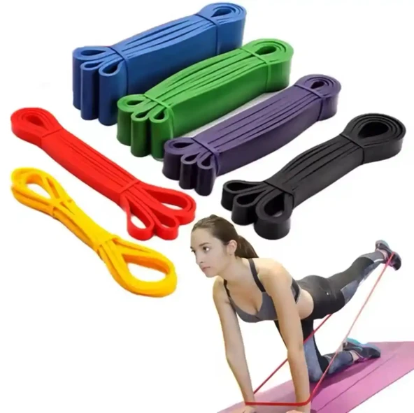 Orta Seviye 15-40 kg Direnç Bandı Yoga Pilates Lastiği / Training Band - Mor - 2