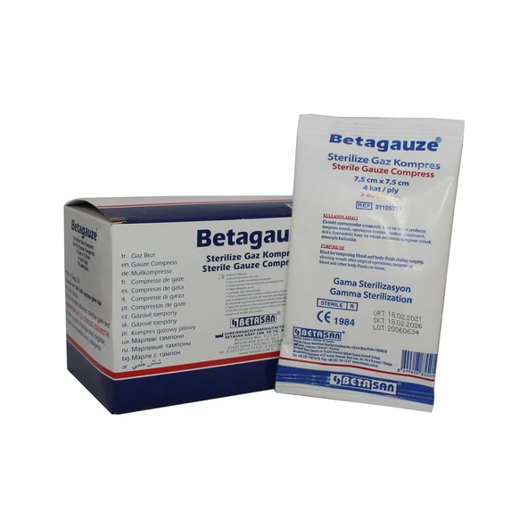 Betasan Betagauze Steril Gaz Kompres 7,5Cm X 7,5Cm 50'Li 31150751