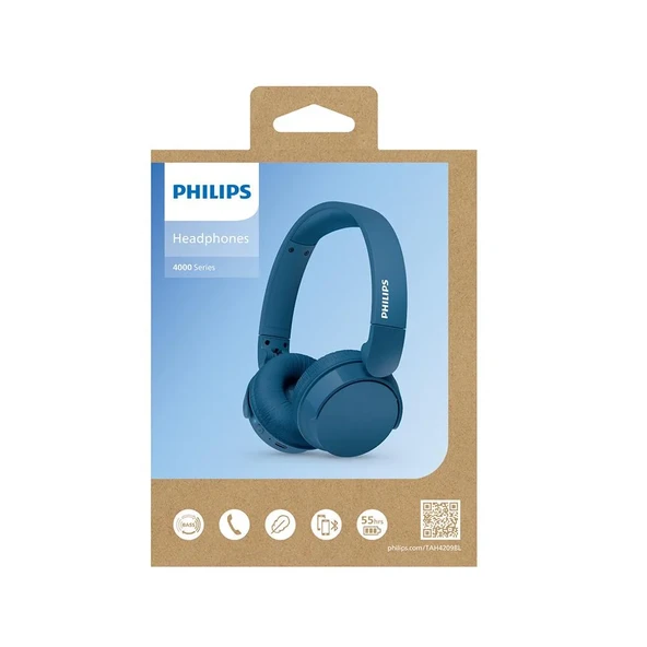 Philips Tah4209 Kablosuz Kulak Üstü Kulaklık MAVİ (PHİLİPS TÜRKİYE GARANTİLİ)
