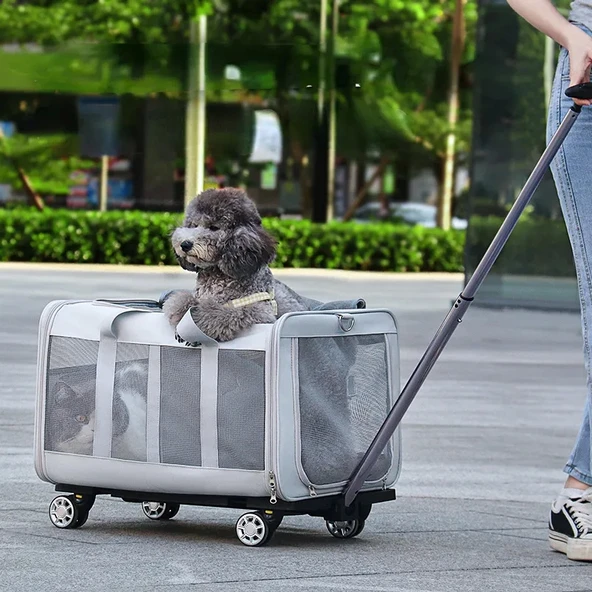 Kedi Köpek İki Taraflı Genişletilebilir ve Taşınabilir Sırt Çantası 15 Kg Kapasiteli - 6