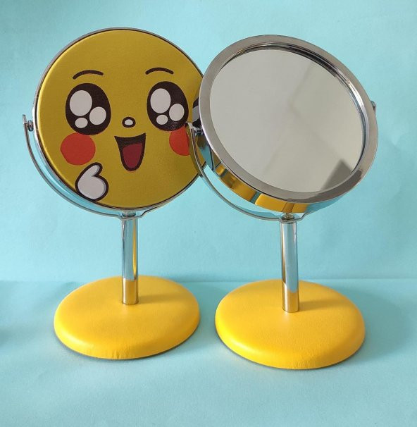 Emoji Mini Boy Ayaklı Makyaj Aynası 15 Cm