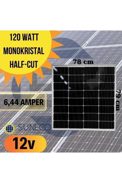 120w Half-cut Watt Monokristal Solar Güneş Paneli A Sınıf 12volt Kamp 100