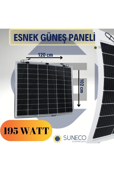 195 Watt Yarı Esnek Güneş Paneli Half Cut Monokristal Solar Güneş Paneli Karavan Tekne