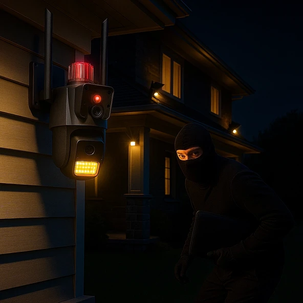 2 Kameralı 3 Ekranlı 6 MP Wifi Hareket Algılamalı Alarmlı Wifi Kamera Yapay Zeka Tak Çalıştır XBJHEMSGF83 - Resim 7