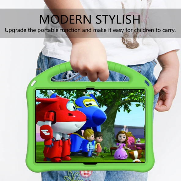 Lenovo Tab P10 TB X705F L Yeşil EVA Düz Düşmeye Karşı Koruyucu Kılıf Tutuculu - 6