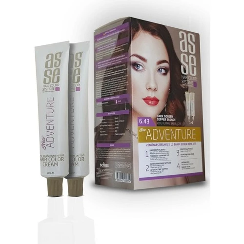 Asse Adventure Set Boya No:6.43 Koyu Kumral Bakır Dore 50 Ml+50 Ml